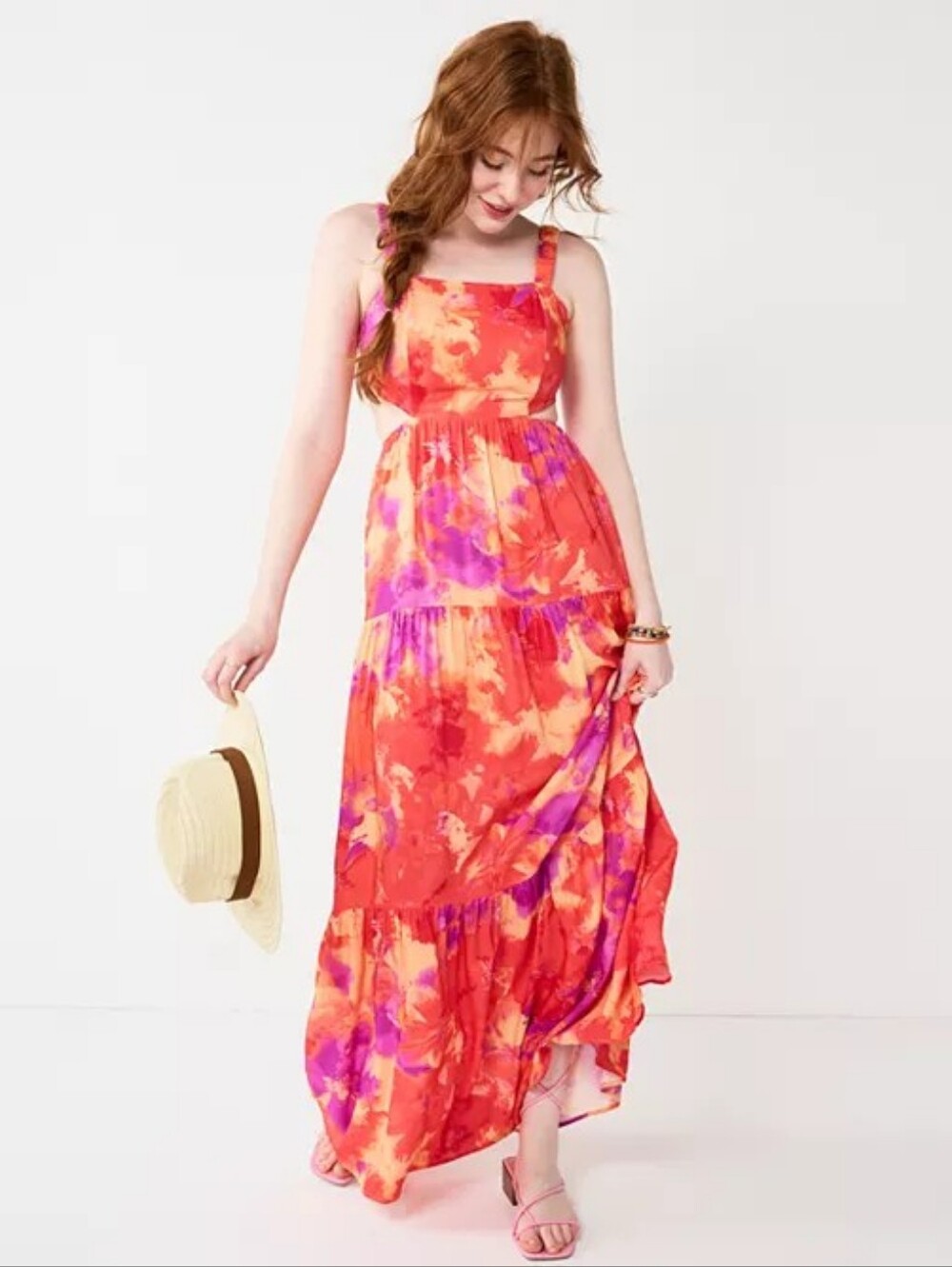 Juniors' SO Tiered Side Cutout Maxi Dress